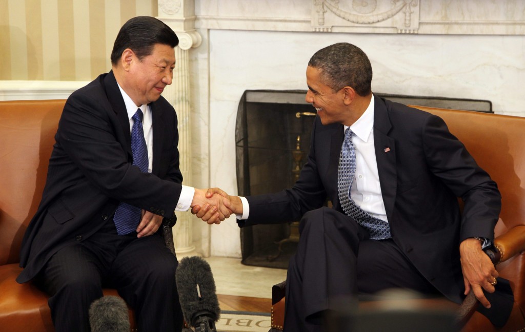 Il presidente Obama con il vicepresidente cinese Xi Jinping
