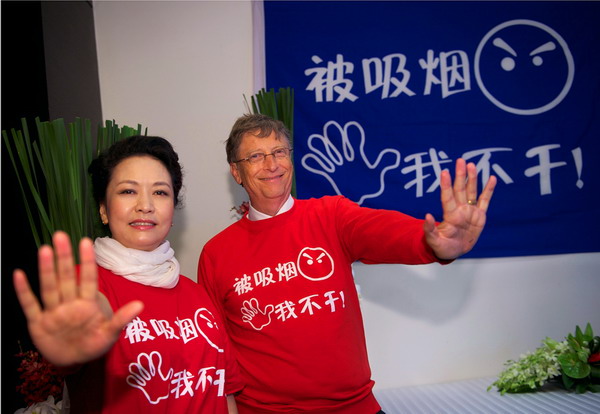 Bill Gates e Wu Yichun nella giornata mondiale contro il fumo